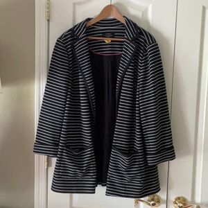 Black and White Striped Women's Jacket